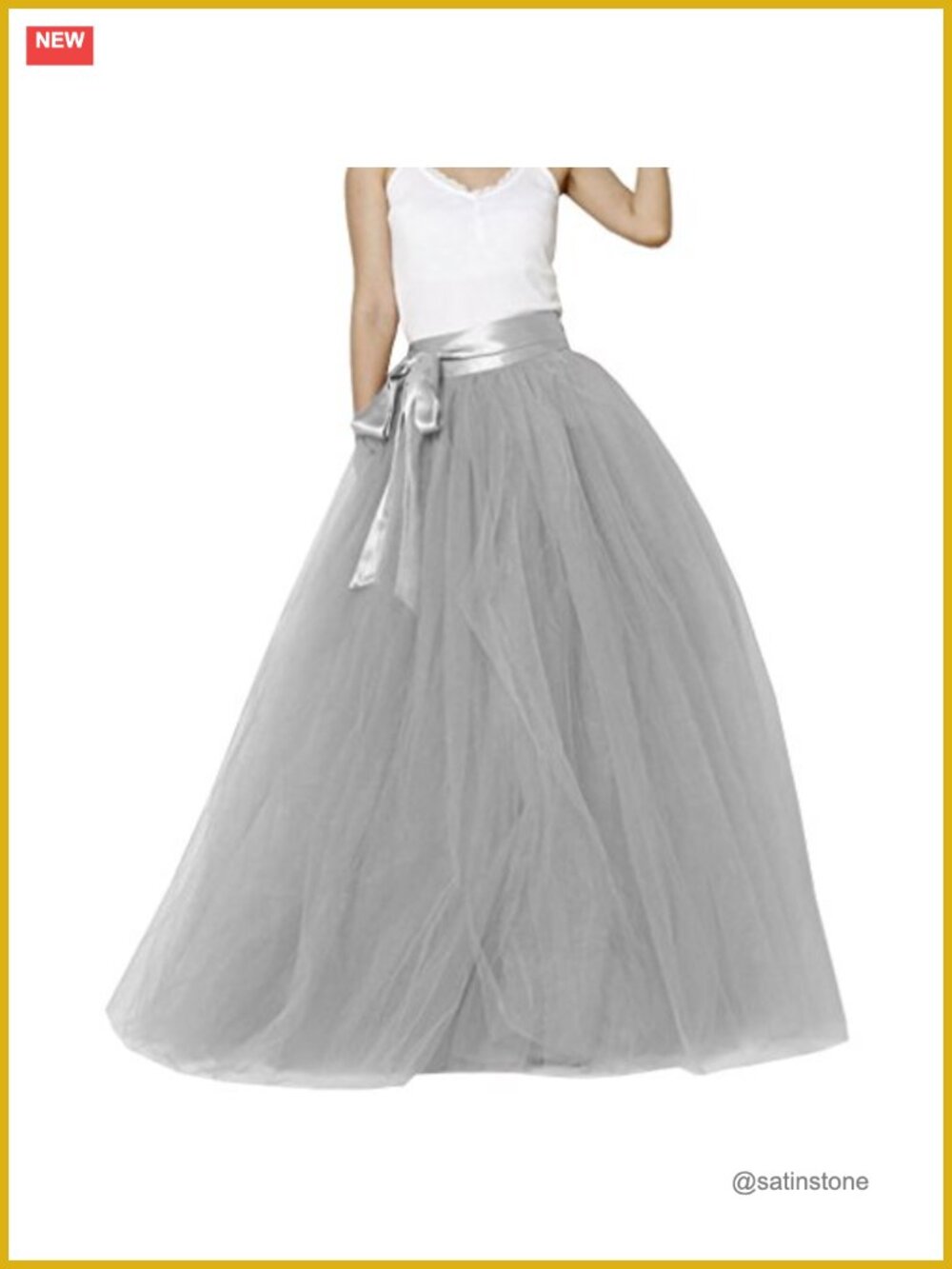 Women's Long Tutu Tulle Party Skirt 5 Layer Full Puffy Prom Cocktail